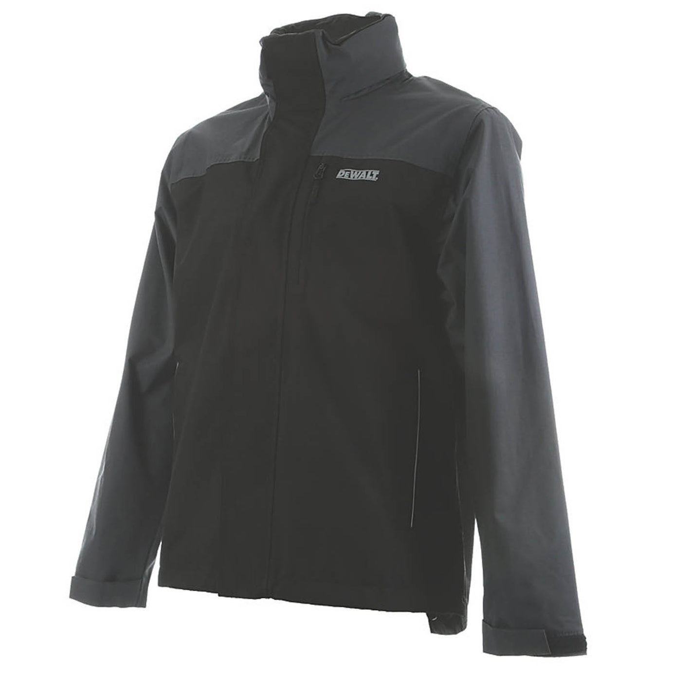 DeWalt Jacket Mens Black Grey Waterproof Concealed Hood 42-44" Chest Large - Image 2