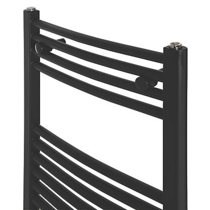 Flomasta Towel Rail Radiator Black Curved Warmer Ladder 379W (H)80x(W)50cm - Image 2