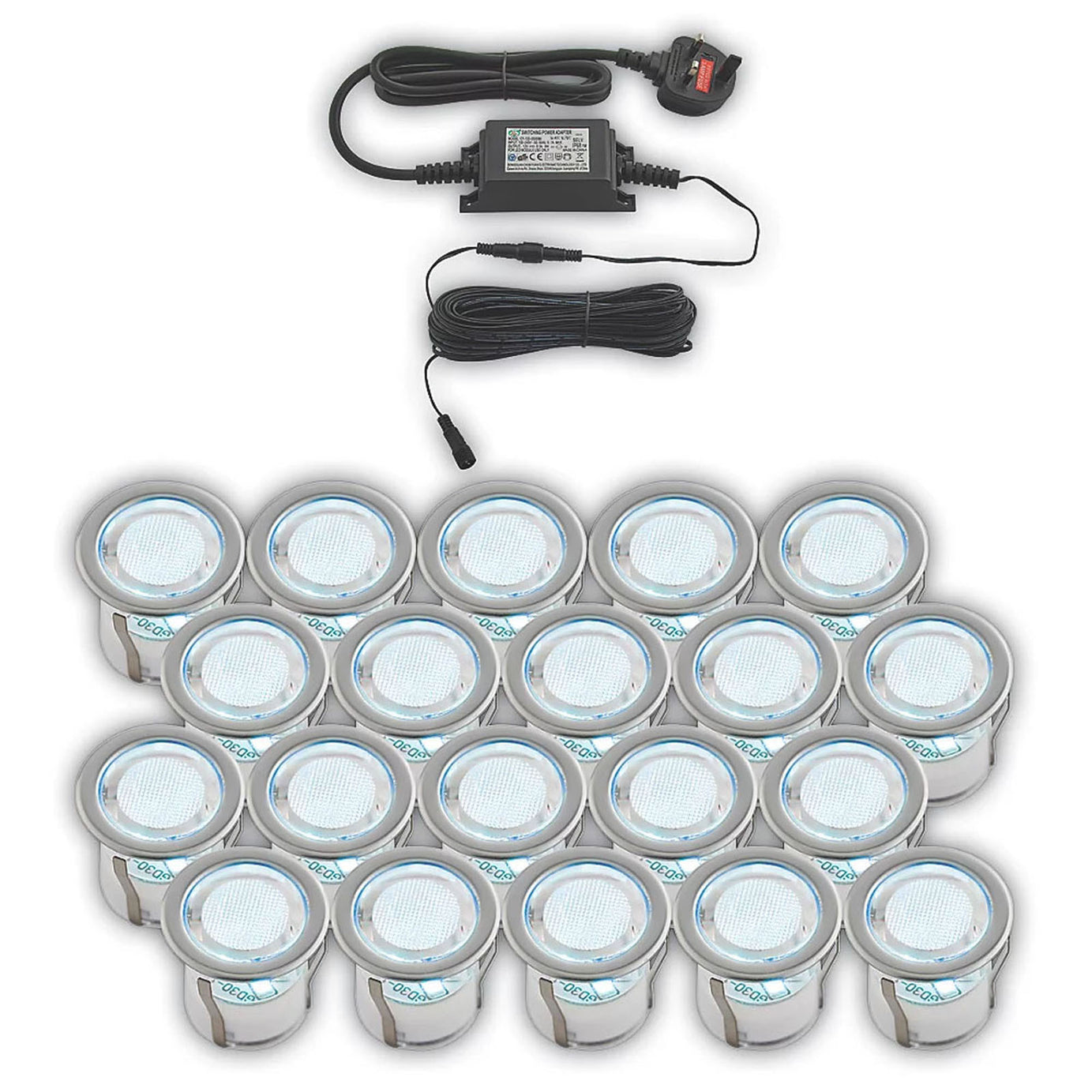 LAP Deck Light Kit Coldstrip 94421 30MM Recessed LED Outdoor Blue 10W 20 Pack - Image 1