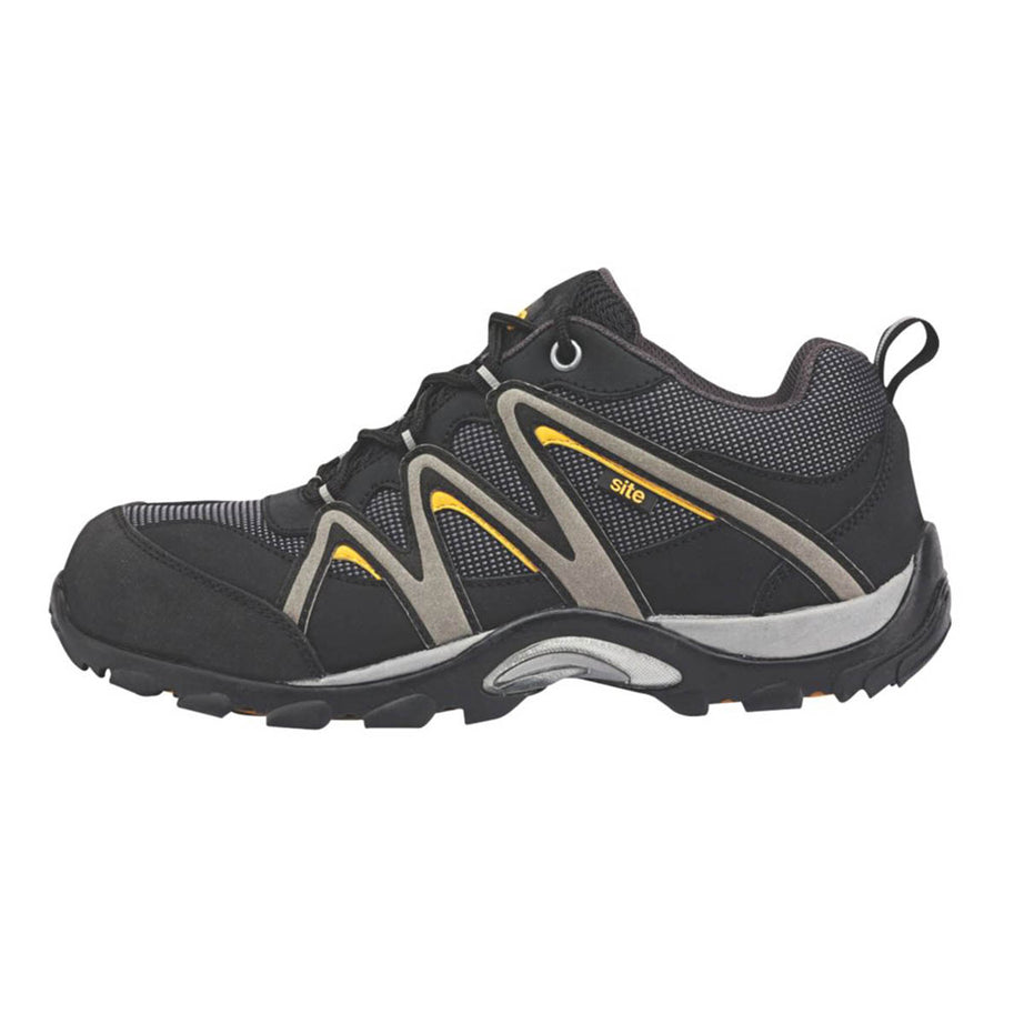 Site Safety Trainers Mens Standard Fit Black Leather Work Shoes Steel Toe Size 9 - Image 3