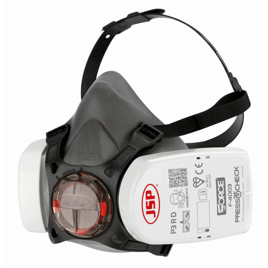 JSP Respirator Mask Force8 Unisex Press To Check Filters P3 Typhoon Valve Medium - Image 1