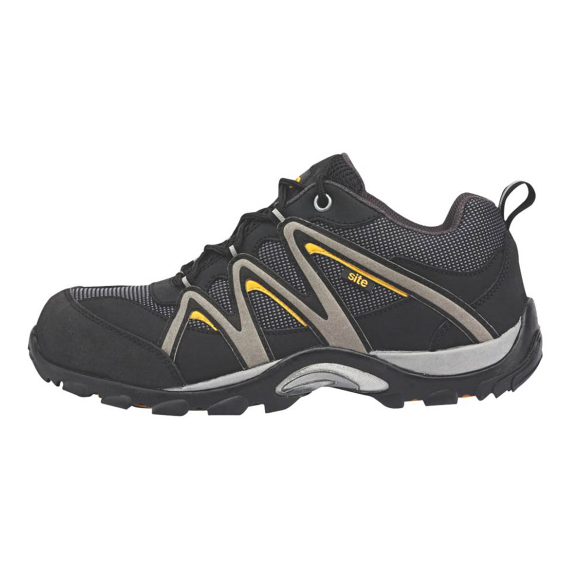 Site Mens Safety Trainers Mercury Black Steel Toe Leather Lightweight Size 11 - Image 3