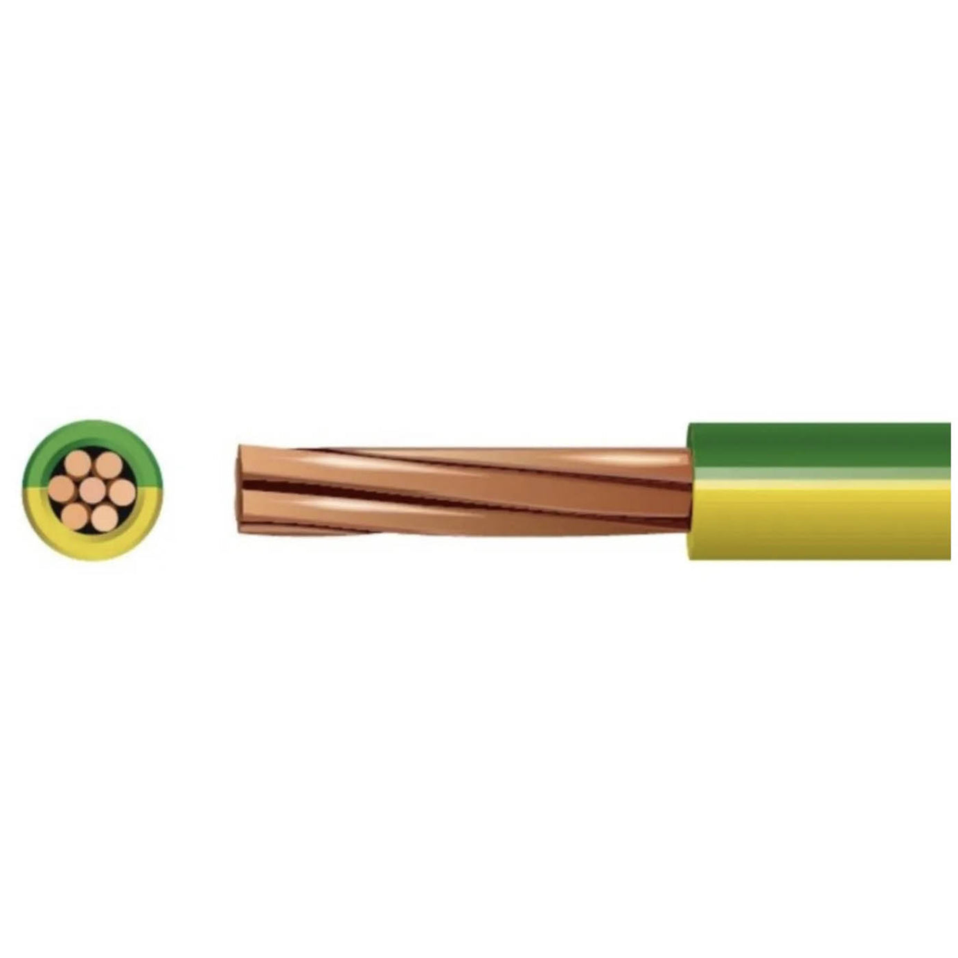 Pitacs Conduit  Cable 6491X10.0GY Single Core Green Yellow 10mm (L)50m - Image 3