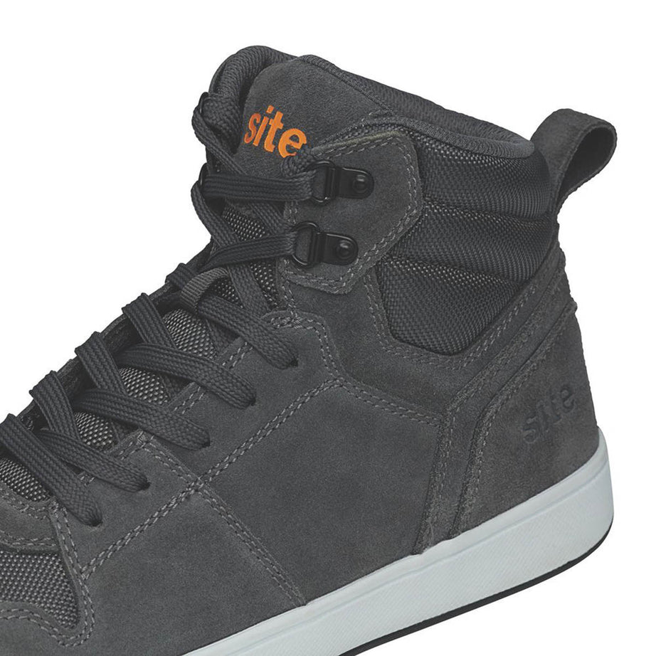 Mens Safety Trainer Boots Grey Steel Toe Cap Ankle Comfort Leather Size 9 - Image 6