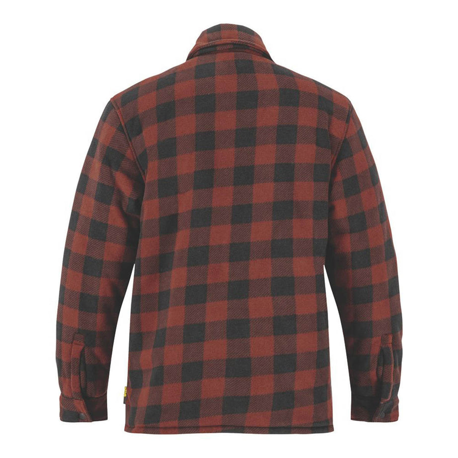 Site Mens Shirt Jacket Fleece Lined 2 Pockets Red Black X Large 52" Chest - Image 3