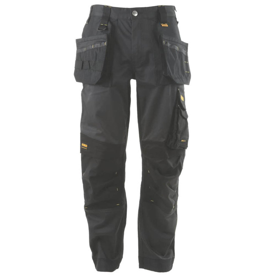 DeWalt Work Trousers Mens Slim Fit Charcoal Grey Multi Pockets Stretch 38"W 31"L - Image 1