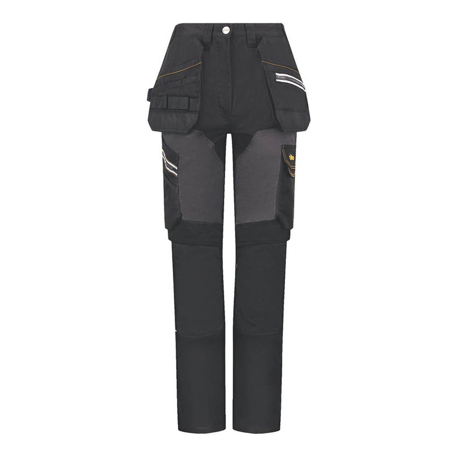 Site Work Trousers Womens Regular Fit Black Grey Multi Pockets Size 10 W32 "31"L - Image 2
