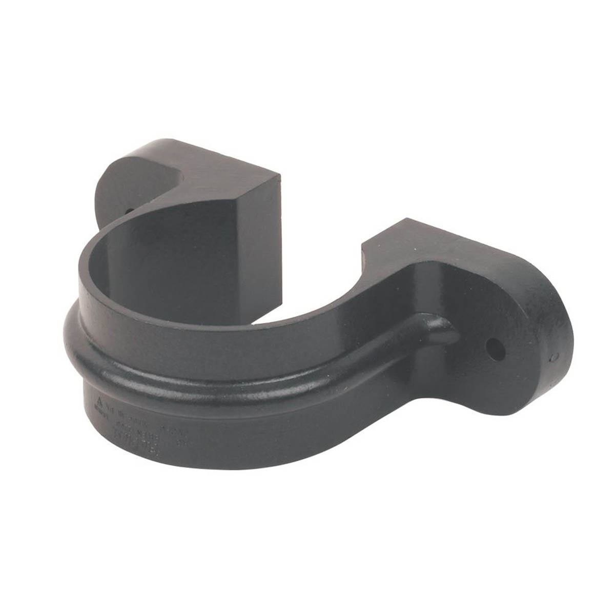 FloPlast Cast Iron Effect Downpipe Round Pipe Clip Black 68mm 10 Pack - Image 1
