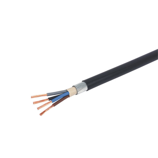 Prysmian 4 Core Armoured Cable LV 6944X 6mm² x 25m Black PVC Sheathed Cable - Image 1
