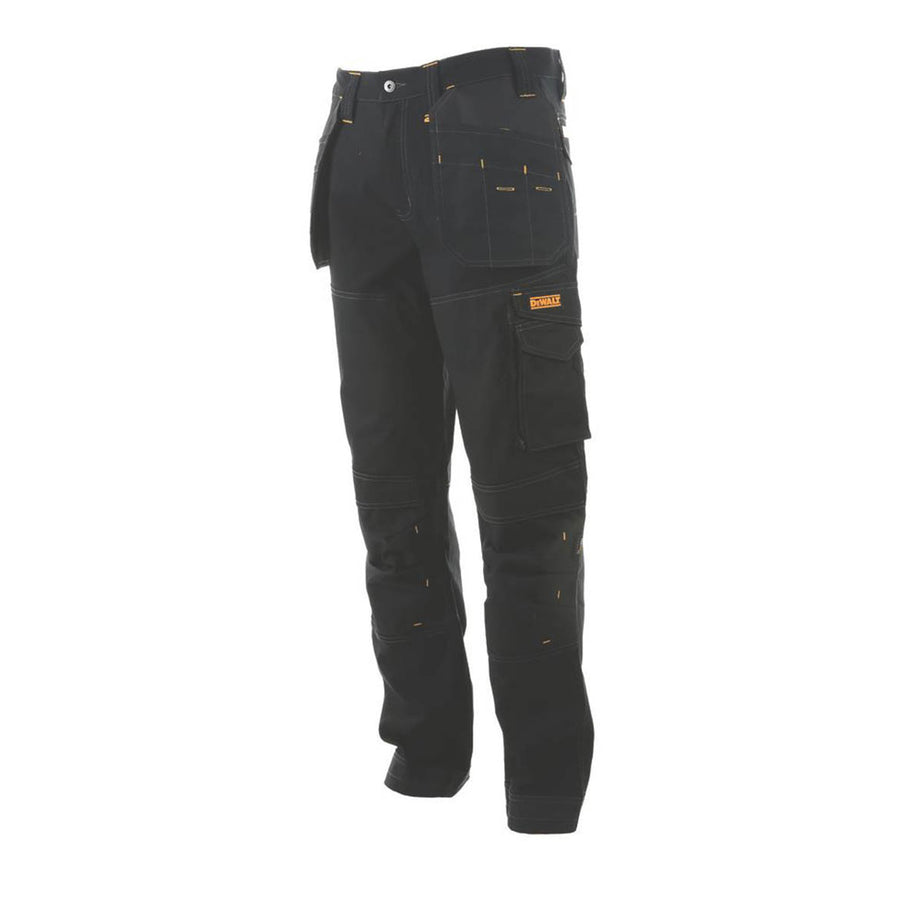 DeWalt Work Trousers Mens Regular Fit Black Stretch Multi Pockets 36"W 31"L - Image 1