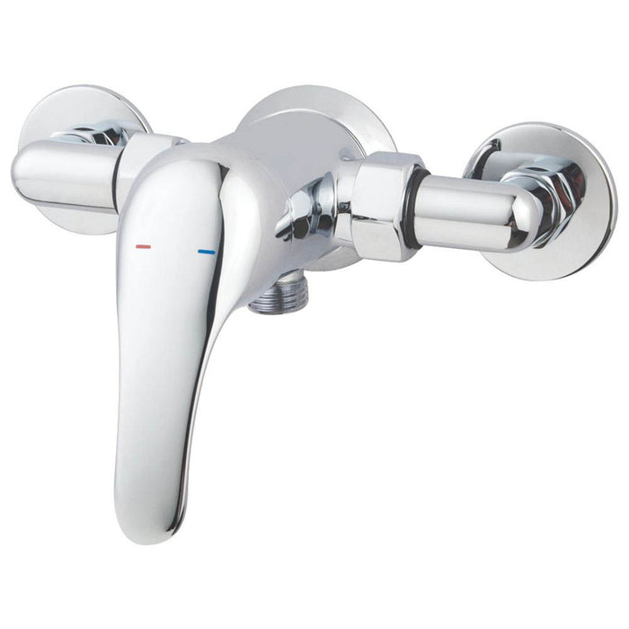 Swirl Shower Mixer Valve Chrome Exposed Bathroom Ceramic Cartridge Lever Handle - Image 2