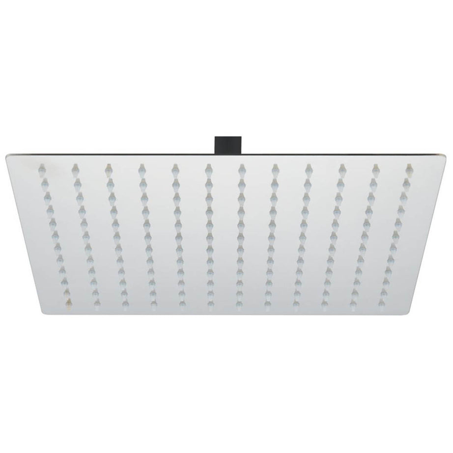 Swirl Shower Head Slimline Adjustable Square Chrome Stainless Steel 300mm - Image 2