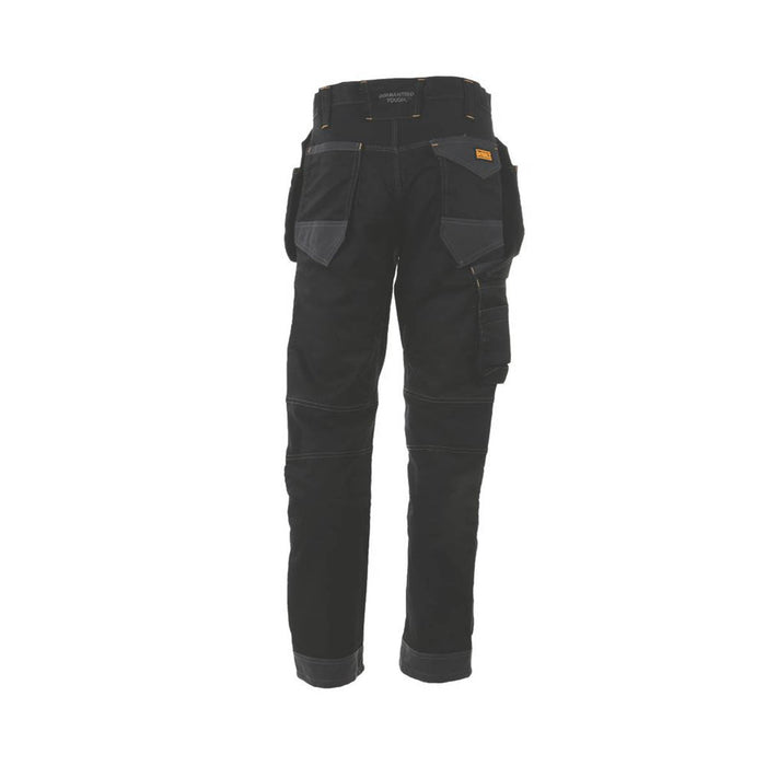 DeWalt Harrison Work Trousers Black/Grey 38" W 31" L - Image 2