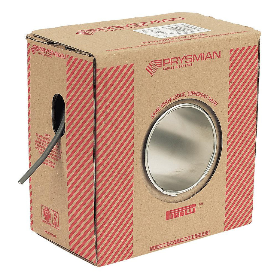 Prysmian Cable 2-Core Twin Earth 1mm x 100m Drum Brown&Blue&Bare Earth Grey - Image 2