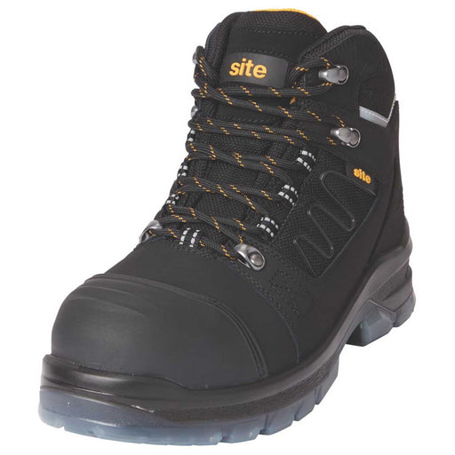 Site Safety Boots Mens Standard Fit Black Leather Waterproof Steel Toe Size 7 - Image 1