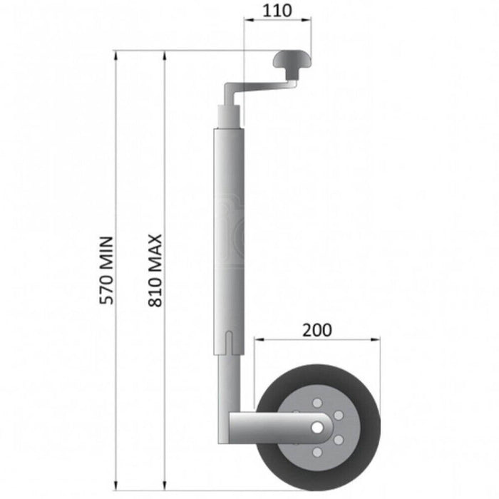 Jockey Wheel Heavy Duty Trailer Caravan 48mm Wind Up Handle Outdoor Sturdy - Image 2