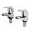 Swirl Basin Pillar Taps Chrome Single Lever Brass Bathroom Hot Cold Pair - Image 2