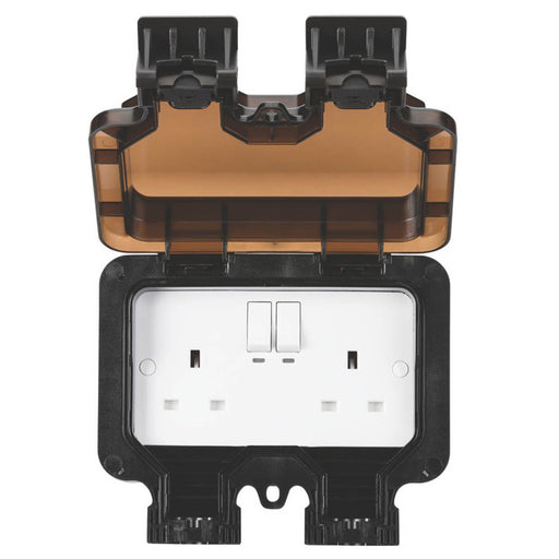 Knightsbridge  IP66 13A 2-Gang SP Weatherproof Outdoor Switched Double Socket - Image 1