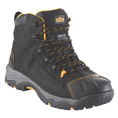 Site Safety Boots Mens Standard Fit Black Leather Waterproof Steel Toe Size 10 - Image 3