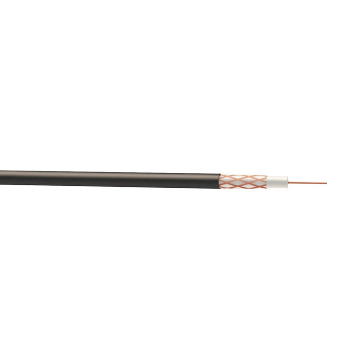 Time Coaxial Cable RG59 Black 1-Core Round 100m Drum PVC Sheated Stripped Bare - Image 2