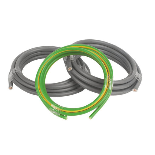Prysmian Cable 1-Core 16mm² Meter Tails 6181Y And 6491X Grey Green Yellow 3m Coil - Image 1