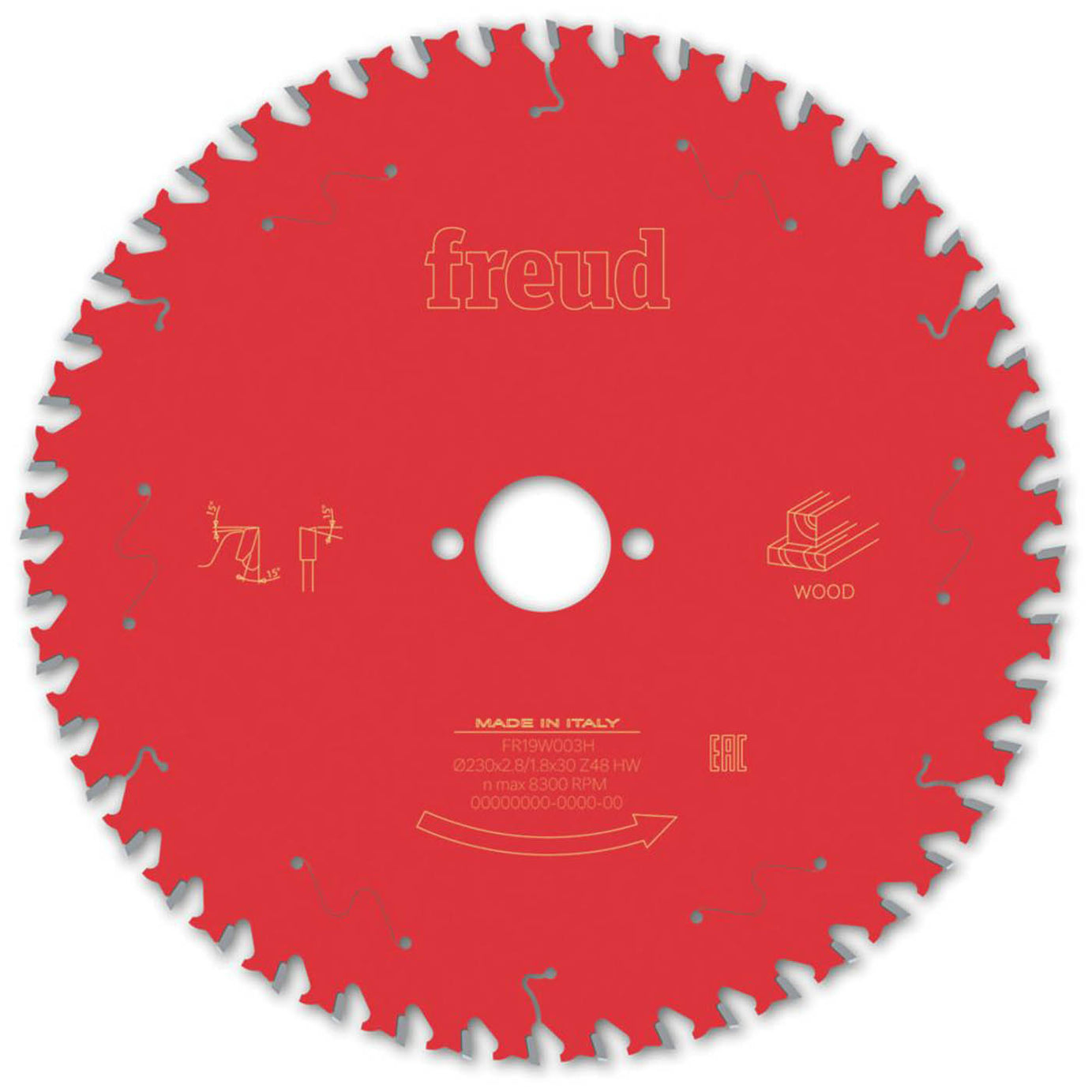 Freud Circular Saw Blade 230x30mm 48 Teeth Softwood Hardwood Chipboard - Image 1