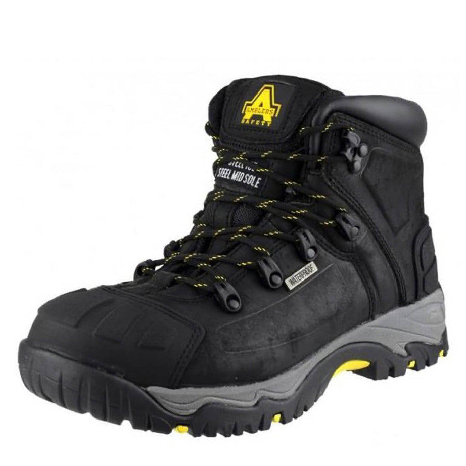 Amblers Safety Hiker Boots Mens Standard Fit Black Waterproof Steel Toe Size 7 - Image 1