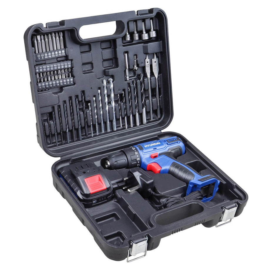 Hyundai Drill Cordless Lightweight Compact 18V 1.5Ah Li-Ion 54pc Accessory Kit - Image 1