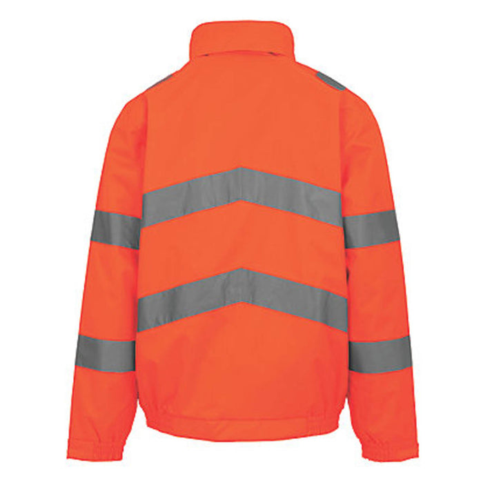 Regatta Hi Vis Jacket Mens Orange Waterproof Hood Workwear XXL 47" Chest - Image 2