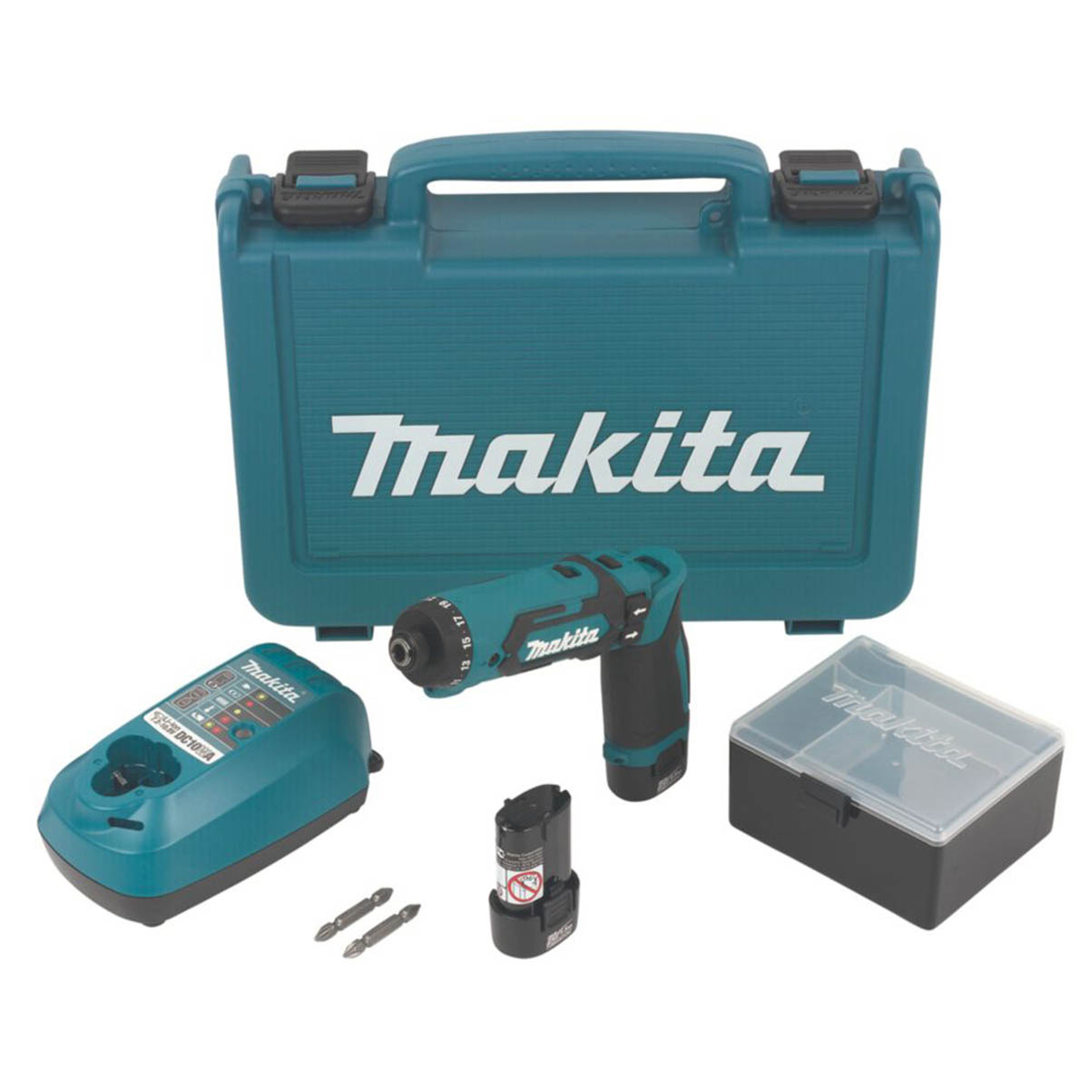 Makita Pencil Drill Driver Cordless DF012DSE 7.2V 2 x 1.5Ah Li-Ion LED Light - Image 1