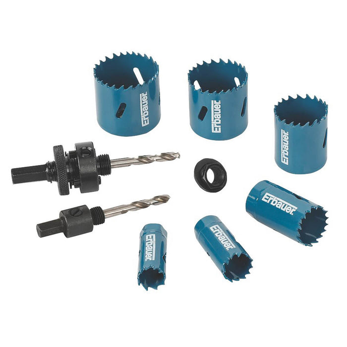 Erbauer Holesaw Set 6-Saw Multi-Material High Speed Steel For 1/2" Chucks - Image 1