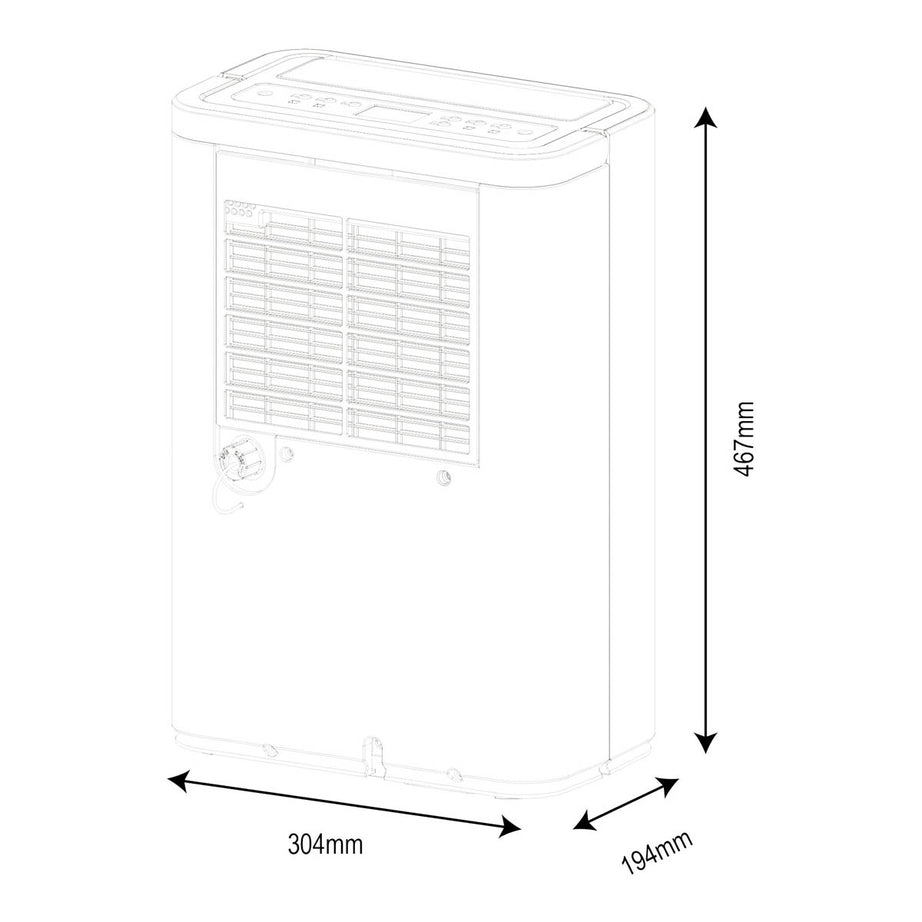 Blyss Dehumidifier WDH-316DB Damp Moisture Remover Digital Display 16L/Day 2.4L - Image 2