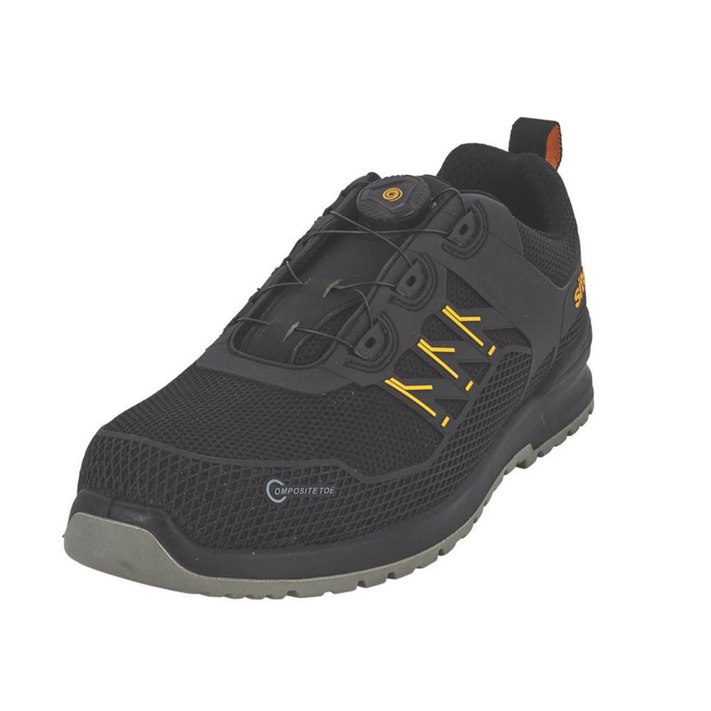 Site Mens Safety Trainers Black Composite Toe Cap Anti Slip Lightweight Size 8 - Image 1