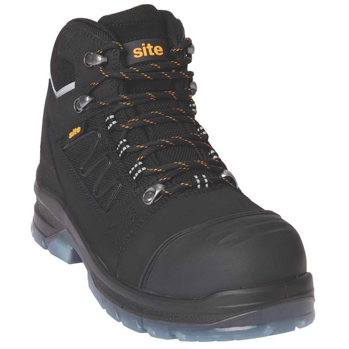 Site Safety Boots Mens Standard Fit Black Leather Waterproof Steel Toe Size 10 - Image 1