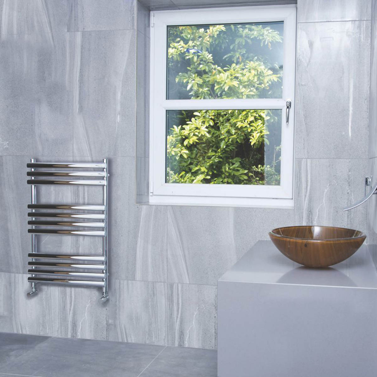 Towelrads Dorney Towel Radiator Chrome Flat Ladder 800x500mm - Image 2