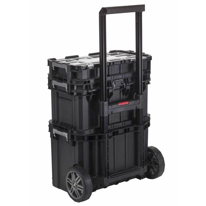 Tool Storage Box Modular Connect Trolley and Rolling System Black Wheeled 3in1 - Image 2