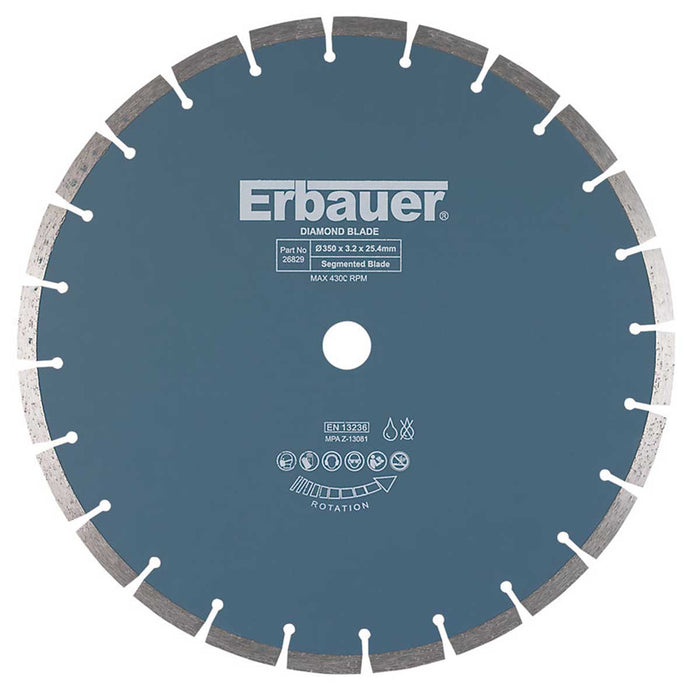 Diamond Cutting Blade Segmented Masonry Concrete Stone Wet Dry Use350x25.4mm - Image 1