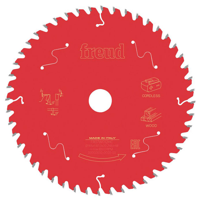 Freud Circular Saw Blade Wood Carbide-Tipped Teeth Cross Cut 165 x 20mm 48T - Image 1