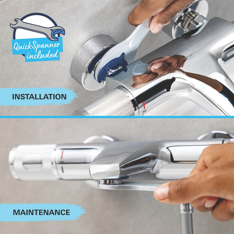 Grohe Shower Mixer Valve Exposed Chrome Single Lever Brass Modern Bathroom - Image 4