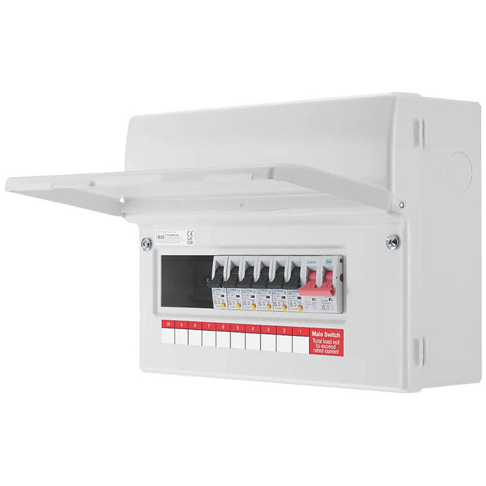 British General Consumer Unit Fuse Box 6 Way Populated Steel 12 Module RCD 230V - Image 3