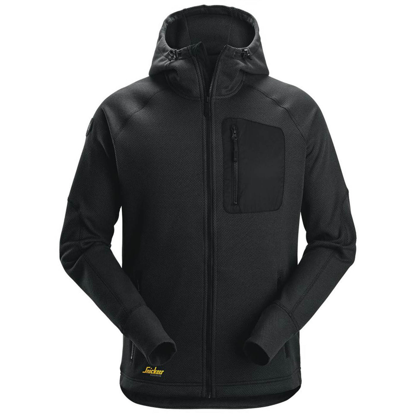 Snickers Work Hoodie Mens Regular Fit Black Breathable Full Zip Small 36in Chest - Image 1