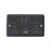 Wall Switched Socket With USB 13A 2-Gang 2-Outlet Matt Black Durable Modern - Image 1