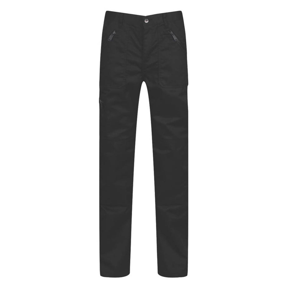 Regatta Mens Work Trousers 5 Pockets Black Water Repellent 40" W 29" L - Image 1