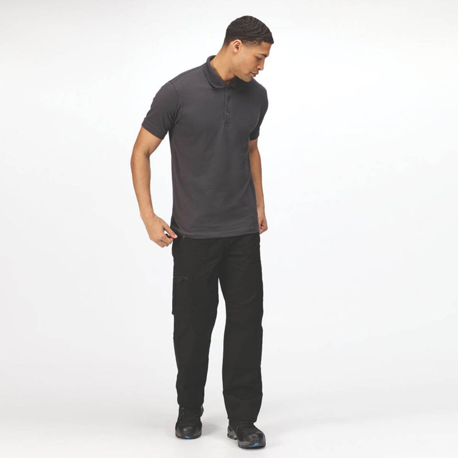 Regatta Mens Work Trousers 5 Pockets Black Water Repellent 40" W 29" L - Image 5