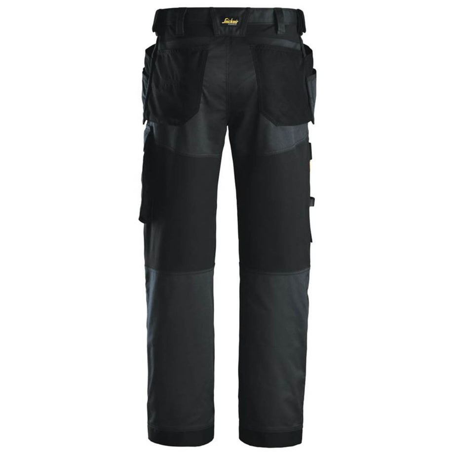 Snickers Mens Work Trousers 6251 Stretch Black Relaxed Multi Pockets 33" W 32" L - Image 3