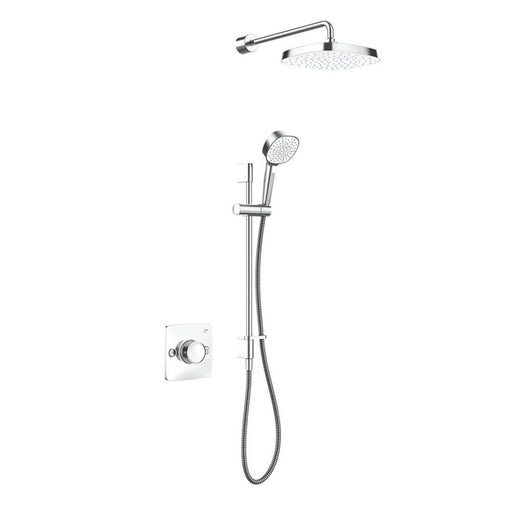 Mira Thermostatic Mixer Shower Concealed Chrome Bathroom Square Twin Heads - Image 1
