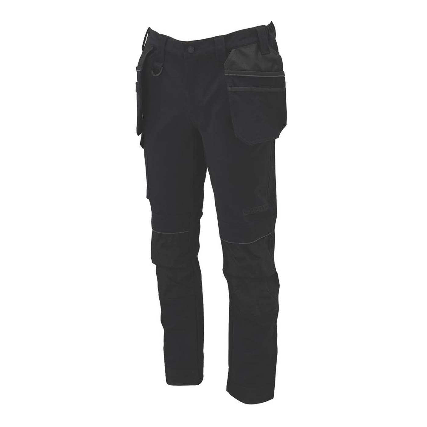 DeWalt Work Trousers Mens Slim Fit Black Breathable Multi Pockets Cargo 30W 31L - Image 1