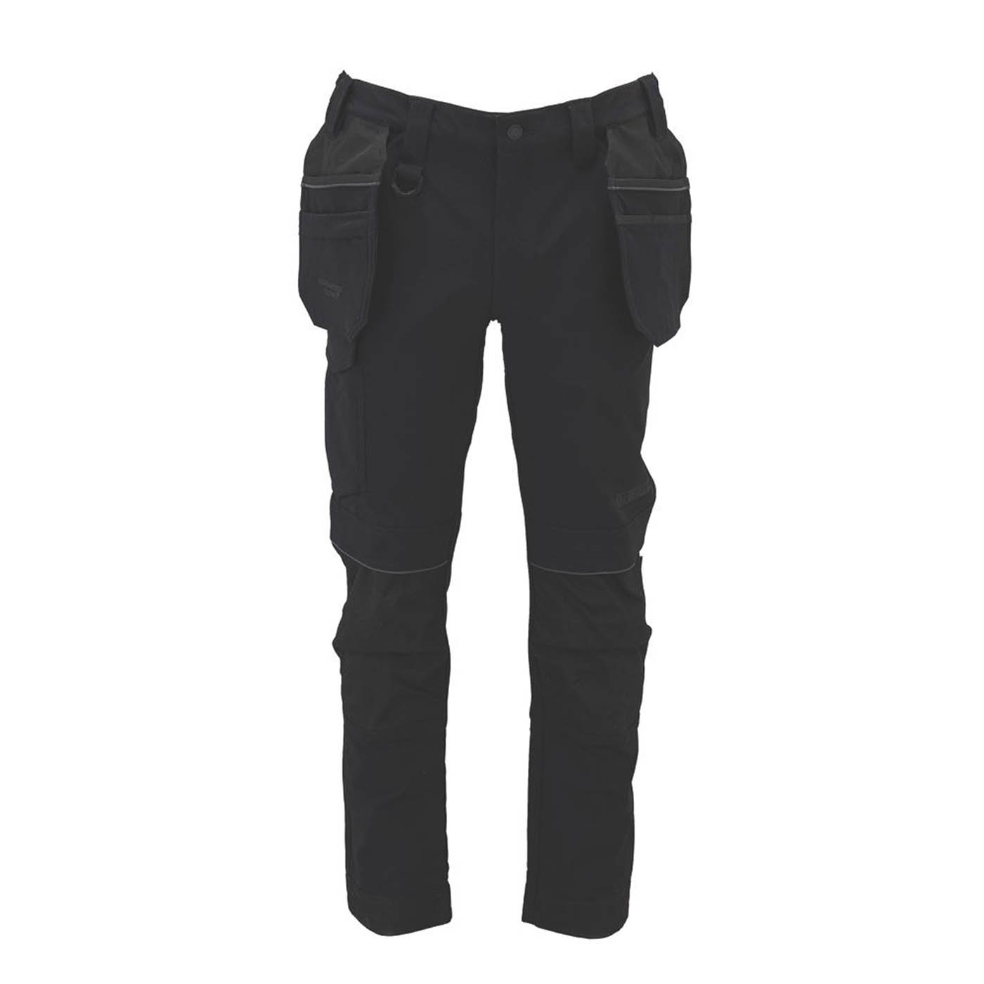 DeWalt Work Trousers Mens Slim Fit Black Breathable Multi Pockets Cargo 30W 31L - Image 2
