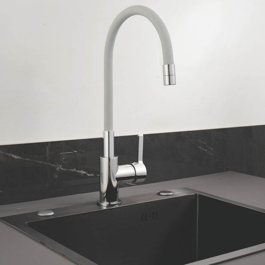 Kitchen Tap Mono Mixer Chrome Pull Out Single Lever Swivel Spout Modern Faucet - Image 2