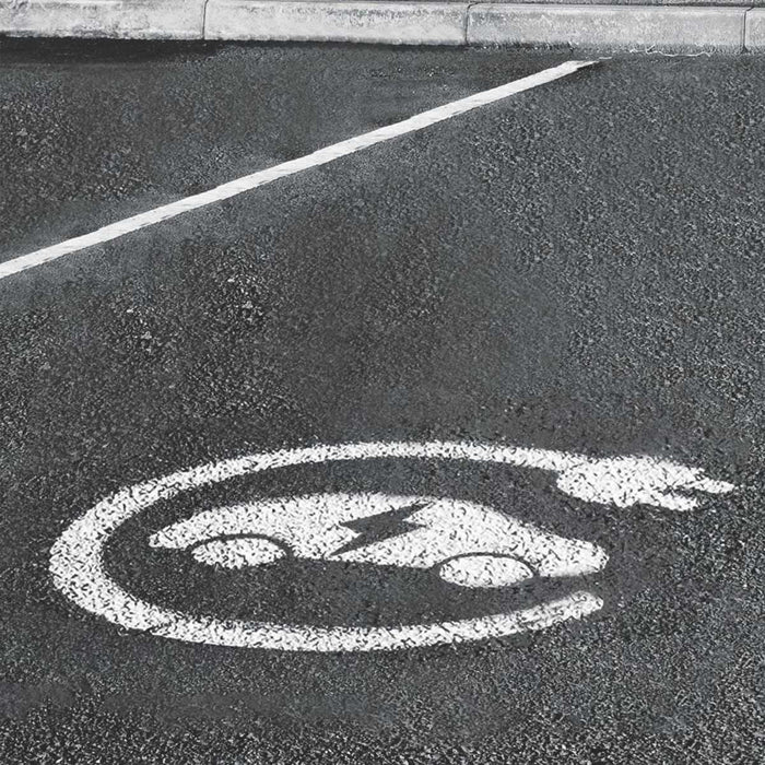 Floor Stencil Electric Vehicle Parking Symbol Charging Point Vinyl Self Adhesive - Image 2